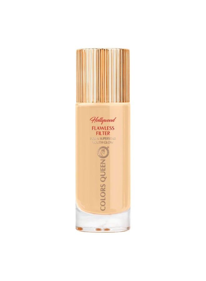 Colors Queen Hollywood Flawless Filter Liquid Foundation | Blurs Pores & Imperfection | Smooth Radiant Finish with Hydrating Formula | Long Lasting & Waterproof Foundation for Women (01 - Fair, 35ml) - Image 3
